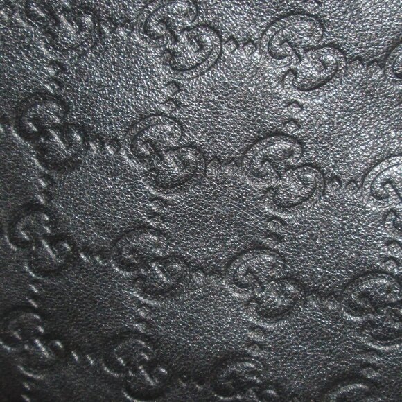 GUCCI Italy Black Leather Logo Tote Style Double Handle Handbag Style # 323671 - Picture 4 of 16